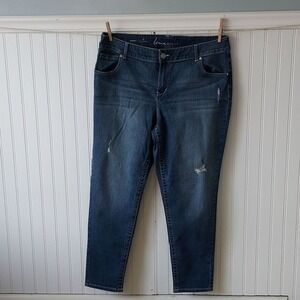 Lane Bryant Genius Fit Skinny‎ High Rise Denim Blue Jeans Sz 18